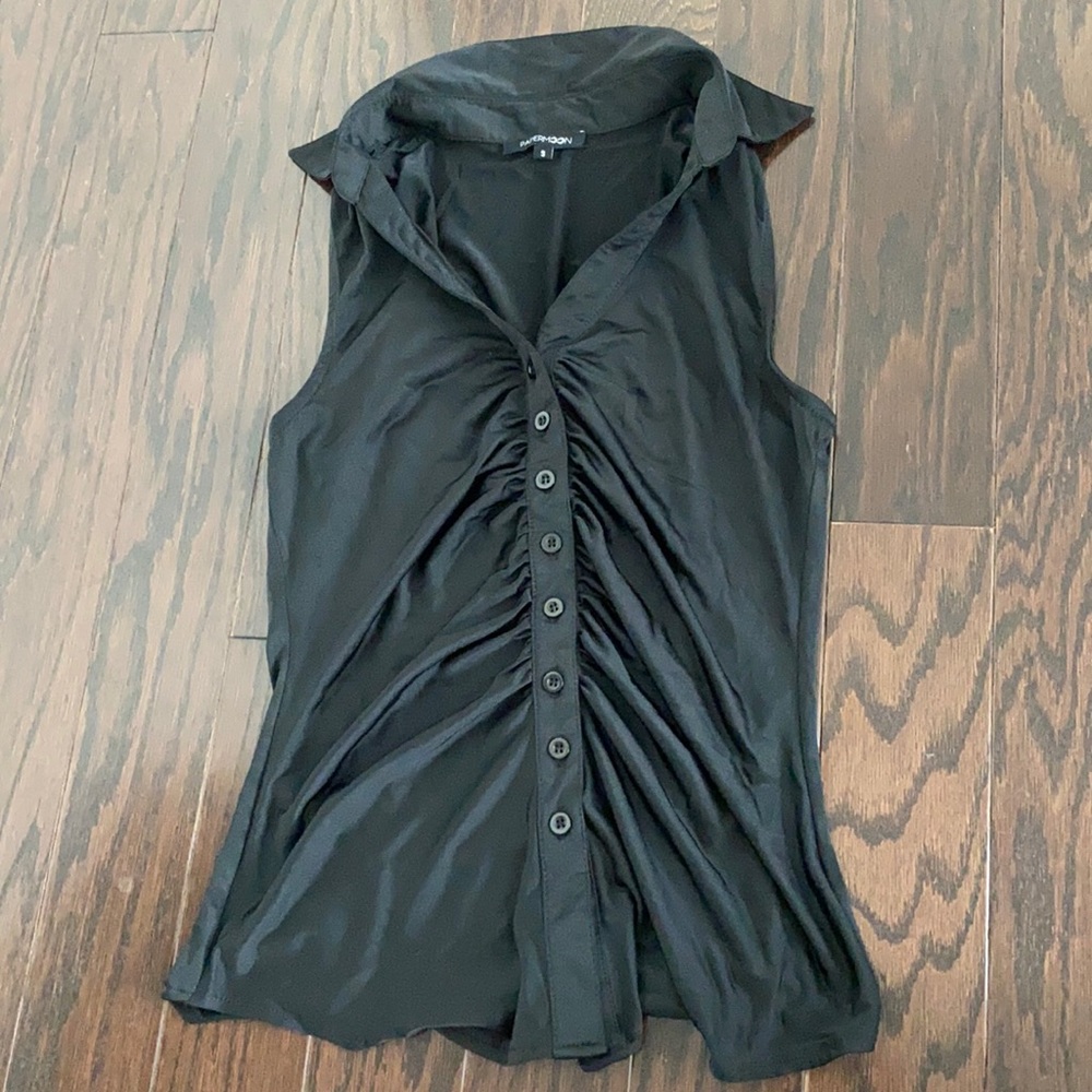 Papermoon size S black collered sleeveless blouse